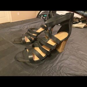 chunky black high heels